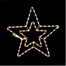 DOUBLE STARS 60 LED ΣΧΕΔΙΟ ΘΕΡΜΟ ΛΕΥΚΟ IP65 46cm ΣΥΝ 1.5m  | Aca | X081811116N